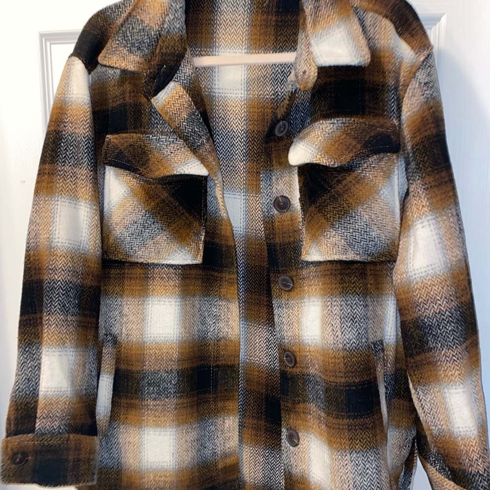 Plaid Women's Jacket in Brown and Black